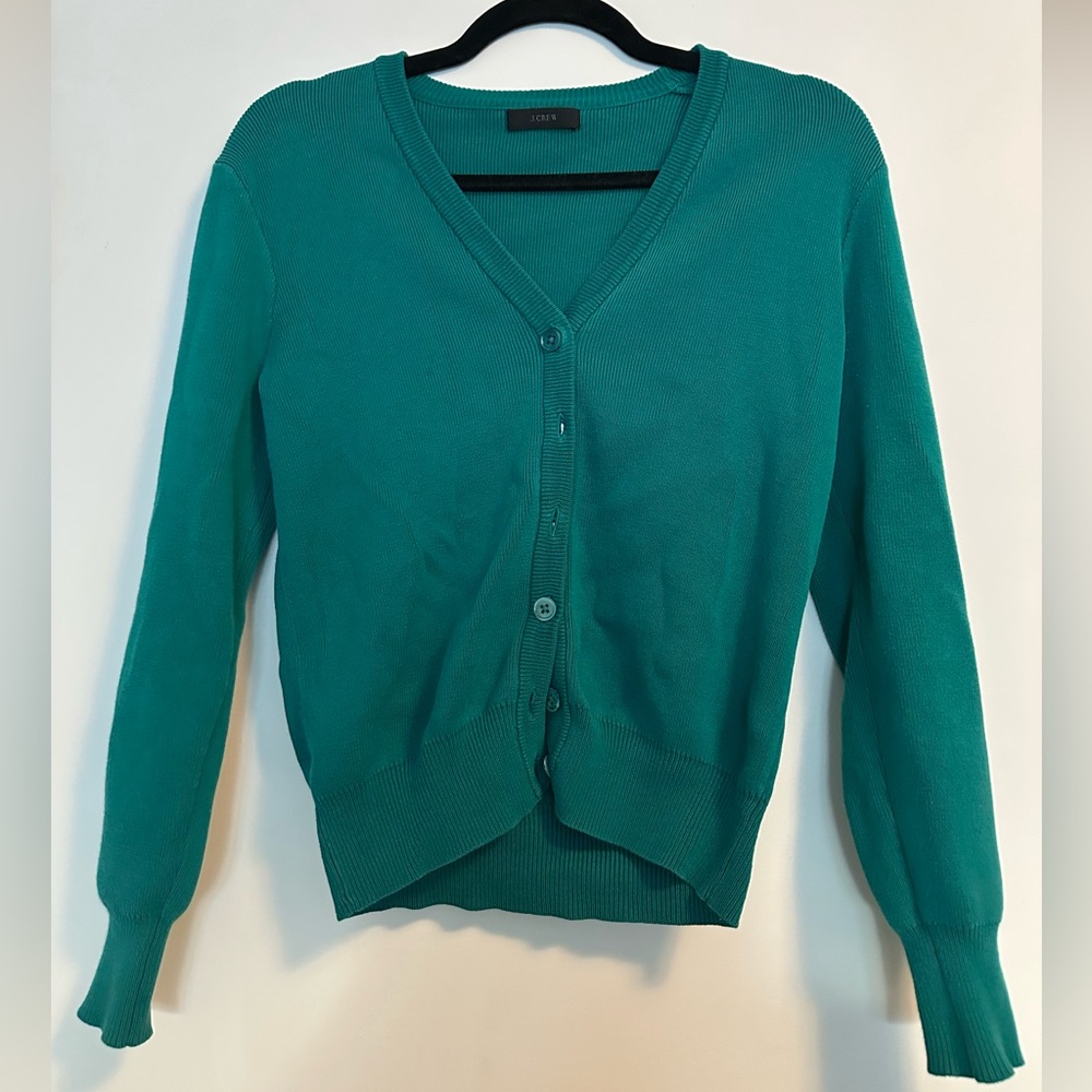 Emerald Ribbed J. Crew Cardigan